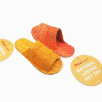 Pawmeal Loofah Slipper Toy Golden Yellow