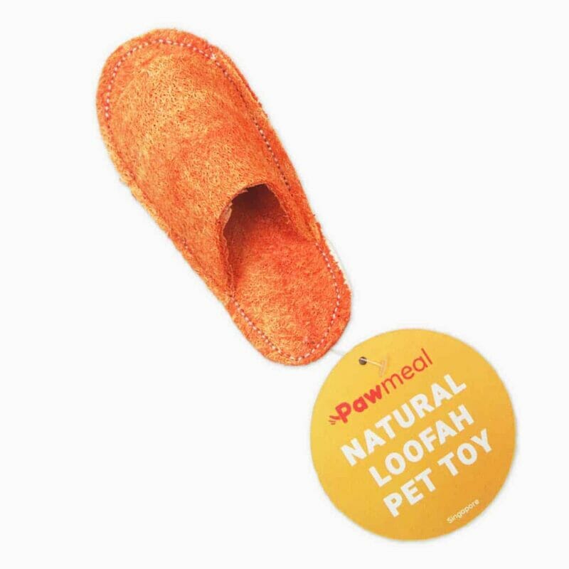 Pawmeal Loofah Slipper Toy Orange